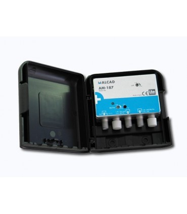  Amplificador de mástil 1 o 2 entradas, UHF+DAB  AM187