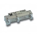 FI-243  Distribuidor 2 salidas, de 4 dB (862 MHz), 5 a 2400 MHz, blindado, con conector F