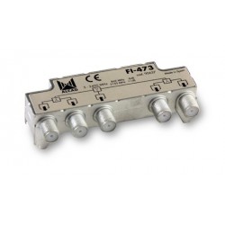 FI-473  Distribuidor 4 salidas, de 9 dB (862 MHz), 5 a 2400 MHz, blindado, con conector F