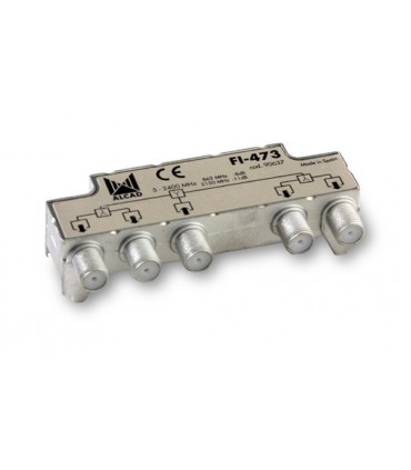 FI-473  Distribuidor 4 salidas, de 9 dB (862 MHz), 5 a 2400 MHz, blindado, con conector F
