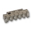 FD-413  Derivador blindado, compensado, conector F, 4 salidas a 18,5 dB (860 MHz), a 13,5 dB (2150 MHz)