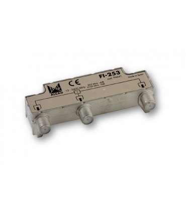 FI-253  Distribuidor blindado, conector F, 2 salidas a 5,5 dB