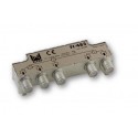  FI-483  Distribuidor blindado, conector F, 4 salidas a 9,5 dB (47 MHz), a 10,5 dB (2150 MHz)