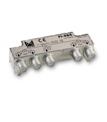 FI-484  Distribuidor blindado, conector F, 4 salidas con P.C. a 10 dB (2150 MHz)