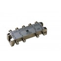 DI-802  Distribuidor blindado, conector F, 8 salidas con P.C. a 18 dB (2150 MHz)