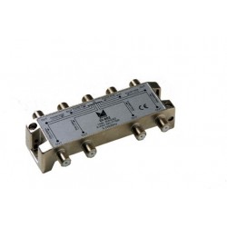 DI-802  Distribuidor blindado, conector F, 8 salidas con P.C. a 18 dB (2150 MHz)