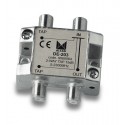 DE-203  Derivador 2 salidas a 16,5 dB, plano, 5 a 2300 MHz, blindado, con conector F
