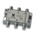 DE-401  Derivador 4 salidas a 15 dB, plano, 5 a 2300 MHz, blindado, con conector F