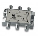 DE-407  Derivador 4 salidas a 28,5 dB, plano, 5 a 2300 MHz, blindado, con conector F