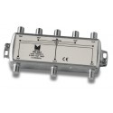 DE-603  Derivador 6 salidas a 21 dB, plano, 5 a 2300 MHz, blindado, con conector F