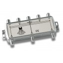 DE-605  Derivador 6 salidas a 24,5 dB, plano, 5 a 2300 MHz, blindado, con conector F
