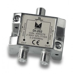 DI-202  Distribuidor 2 salidas 6 dB (2150 MHz) con P.C., 5 a 2300 MHz, blindado, con conector F