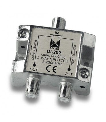 DI-202  Distribuidor 2 salidas 6 dB (2150 MHz) con P.C., 5 a 2300 MHz, blindado, con conector F