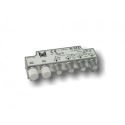 FI-374  Distribuidor 3 salidas, de 9 dB (862 MHz), 5 a 2400 MHz, con P.C., blindado, con conector F