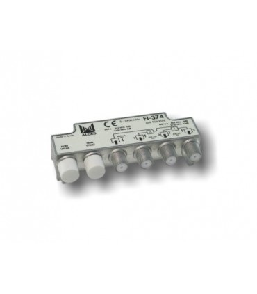 FI-374  Distribuidor 3 salidas, de 9 dB (862 MHz), 5 a 2400 MHz, con P.C., blindado, con conector F