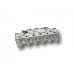 FI-594  Distribuidor 5 salidas, de 10,5 dB (862 MHz), de 15 dB (2150 MHz), 5 a 2400 MHz, con P.C., blindado, con conector F