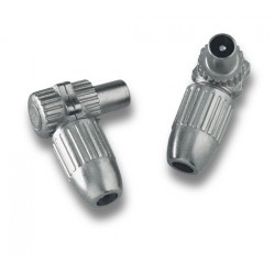 MC-000  Conector IEC 9,52 mm macho para coaxial Ø 6,5 - 7,2 mm