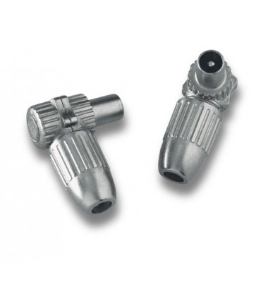 MC-000  Conector IEC 9,52 mm macho para coaxial Ø 6,5 - 7,2 mm
