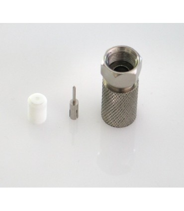 MC-202  Conector F macho para roscar sobre cable coaxial RG-11, ø 10,0 - 10,4 mm