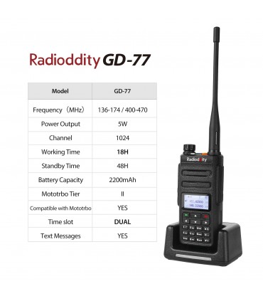 ¡NUEVO! RADIODDITY GD-77 DMR DUAL V/U